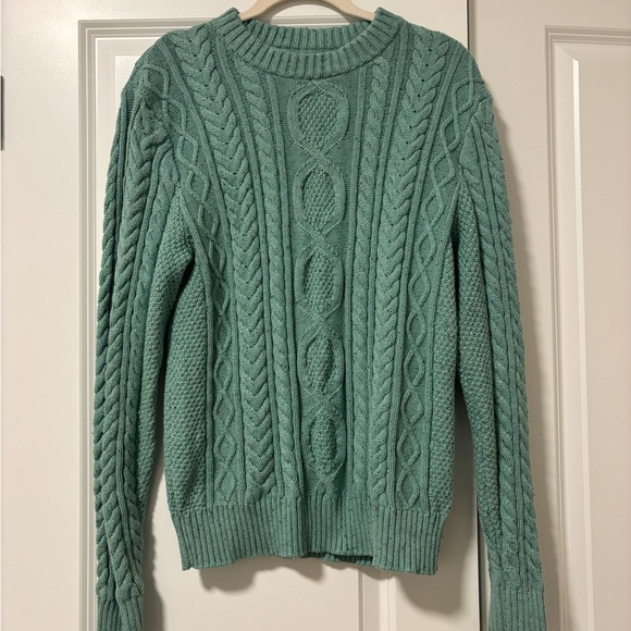 L.L. Bean Sweaters - L.L. Bean Teal Cable Knit Cotton Sweater